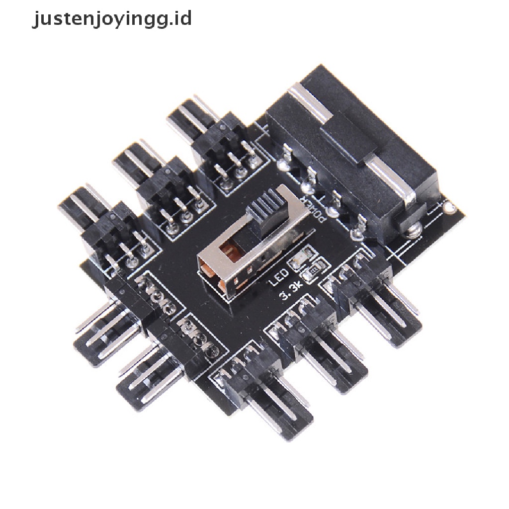 // justenjoyingg.id // New PC IDE Molex 1 To 8 Way Splitter 3-Pin Cooling Fan Hub Power Socket Adapter ~