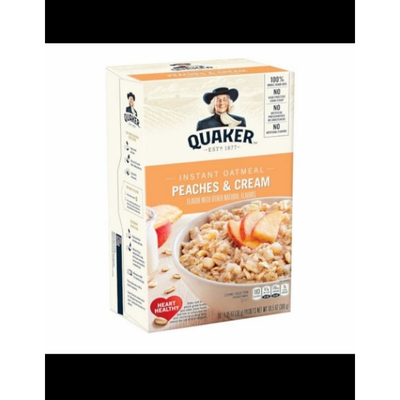 

quaker instant oatmeal peaches cream cereal bubur 300gr