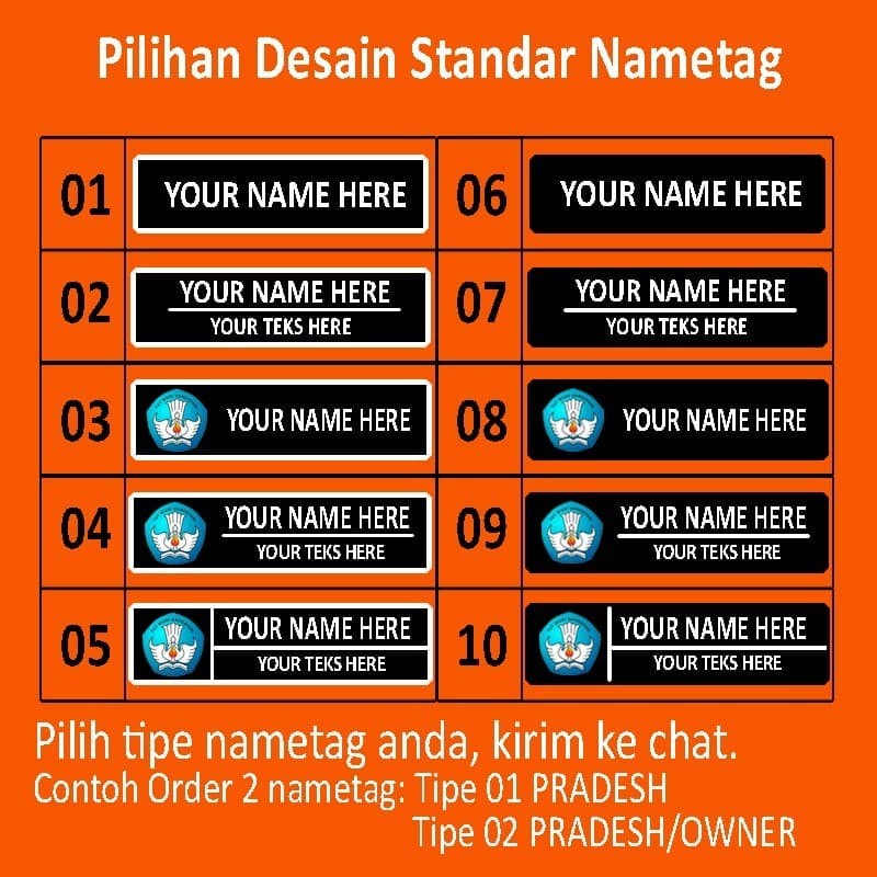 

NAME TAG SATUAN KILAT