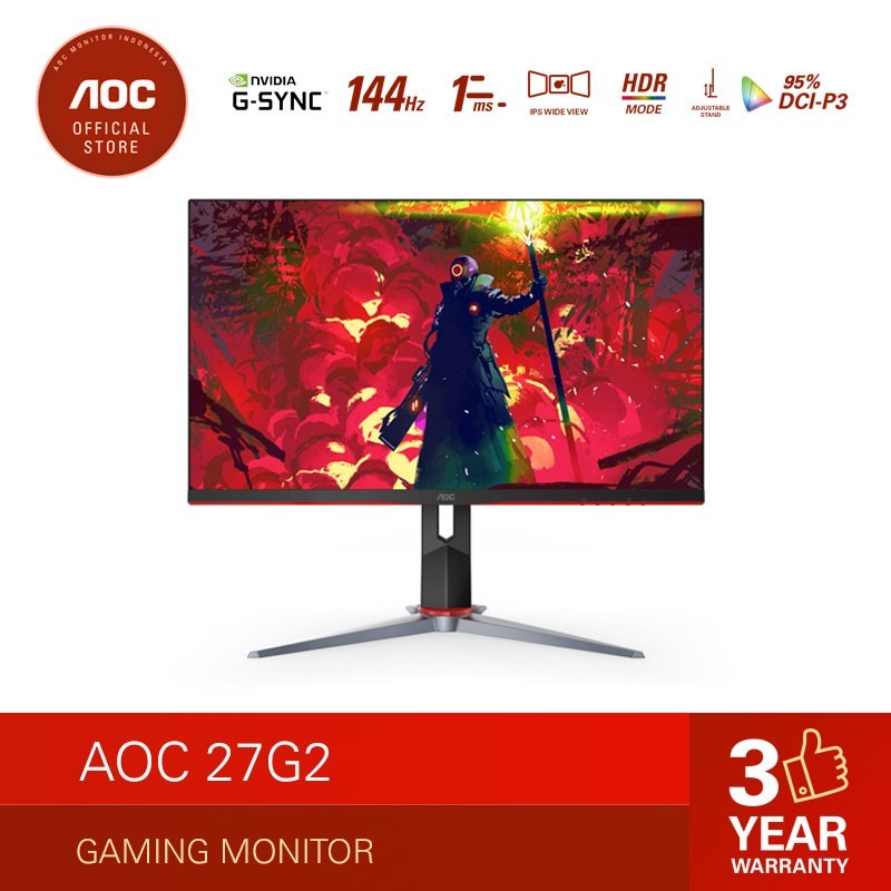 MONITOR AOC 27G2 144HZ IPS LED 27" 1ms Gaming Monitor