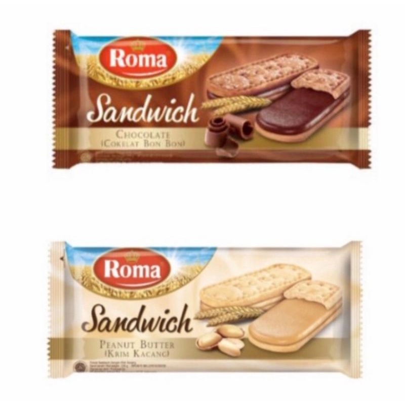 

ROMA BISKUIT SANDWICH KACANG DAN COKLAT 216g