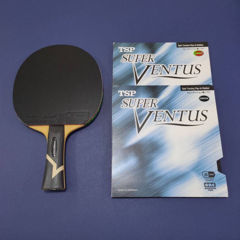 Full Setup Cornilleau HinoTec Carbon Off+ FL + TSP Super Ventus Bet Tenis Meja Pingpong