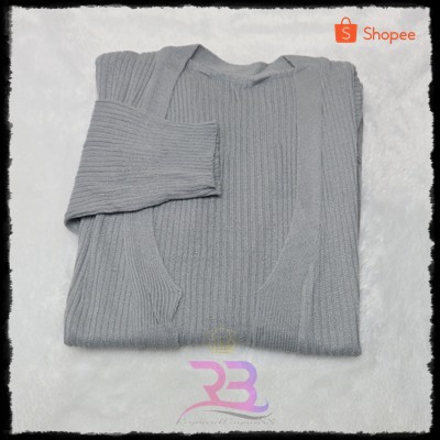 LONG CARDIGAN RAJUT WANITA || CARDY RAJUT || BELLE OVERSIZE / CARDI OUTER / CARDY POLOS-ABU MUDA