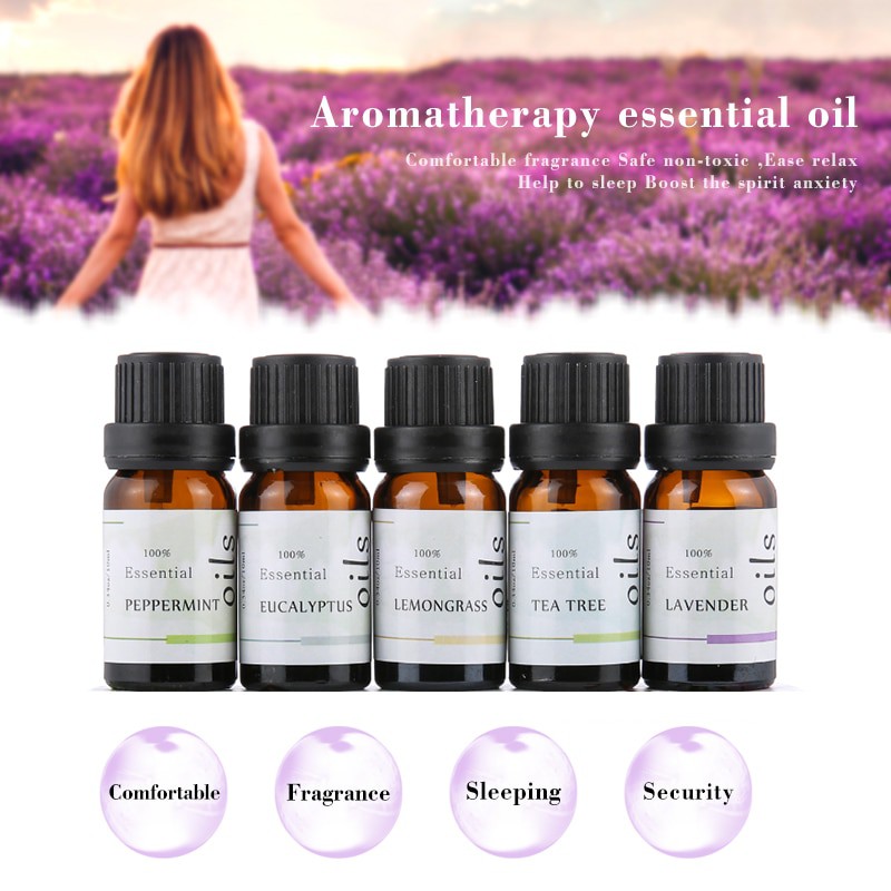 [5 botol x 10ml] Firstsun Set Pure Essential Fragrance Oils Aromatherapy