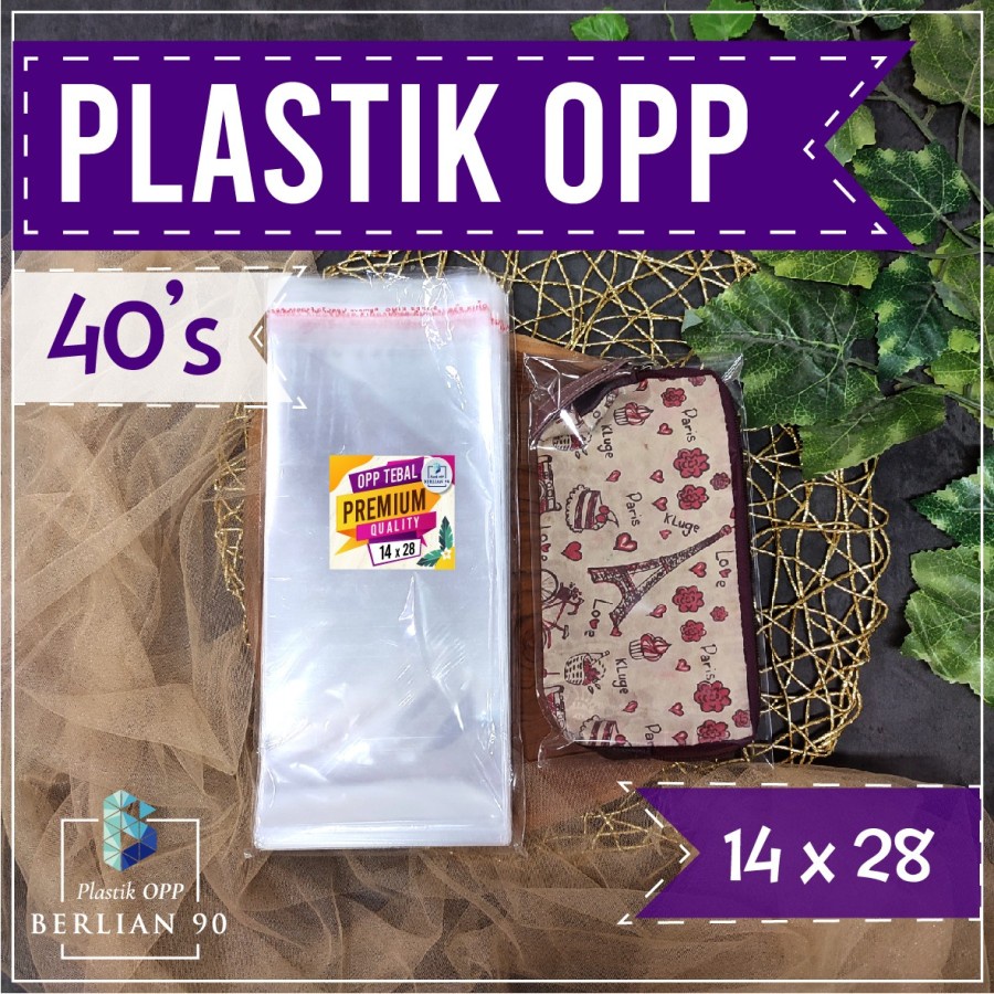 Plastik OPP Tebal 14x28 40s Micron Plastik OPP Lem / Plastik OPP Seal/ Plastik Aksesories