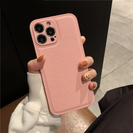 Soft Case Bahan Kulit Warna Polos Untuk IPhone 7 8 Plus X XR XSMAX 11 12 13 Pro Max