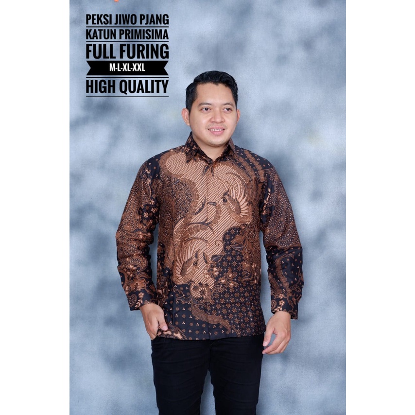 Baju Kemeja Batik Pria Solo Premium Modern Lengan Panjang Pendek PEKSI JIWO Katun FULL FURING ASMARA BATIK Perwira Mahesa Hanung Jayanegara Kencono ungu suket segoro peksi seling batik keris solo asli mahogra arieswara TUMURUN KLASIK