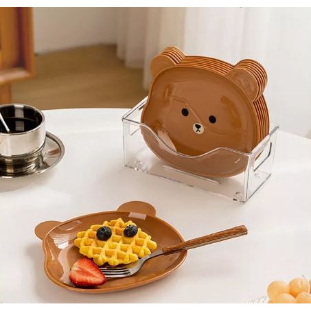 Piring Plastik Lucu - Piring Plastik Beruang - Piring makan Plastik