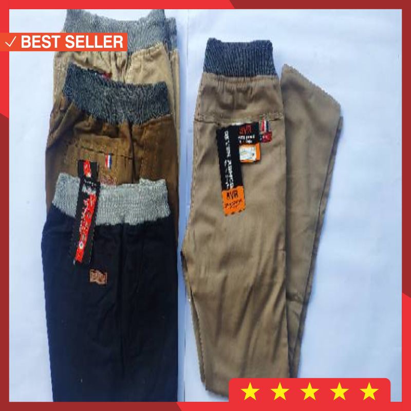 CELANA PANJANG JEANS BAWAHAN PRIA WANITA NEW / Celana chino panjang rip pinggang karet polos