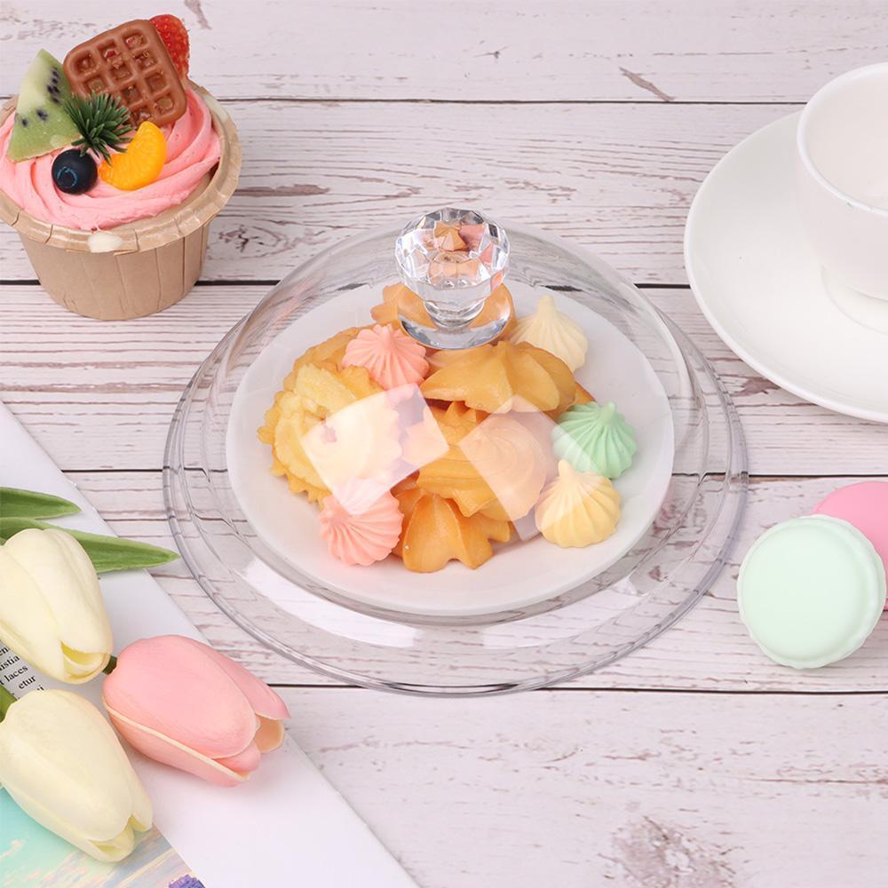 Suyo Piring Saji Kue / Roti Bentuk Bulat Bahan Plastik Tempered Glass Untuk Dekorasi Pesta