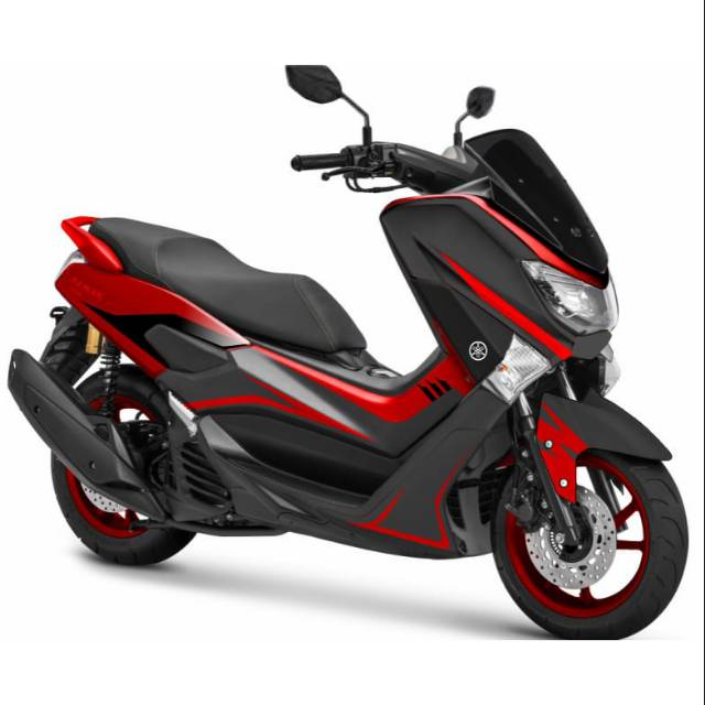 Decal Nmax Stiker full body red black 001