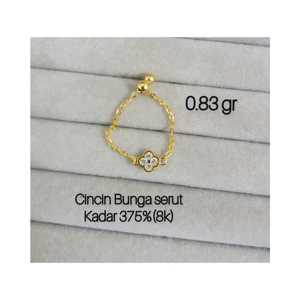 Cincin serut emas asli kadar 375/8karat ringan cocok untuk kado