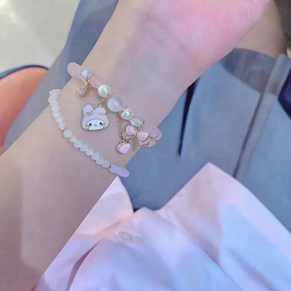 Agustina Gelang Mutiara Pria Dan Wanita Lucu Pacar Hadiah Pesona Mymelody Kuromi Perhiasan Anjing Busur Liontin Cinnamoroll Tangan String