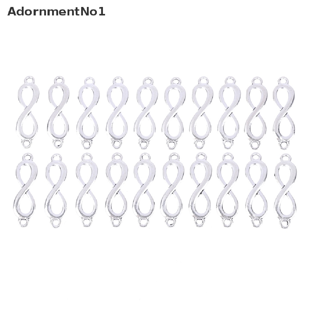 (AdornmentNo1) 20pcs Charms Link Simbol Infinity Warna Silver DIY