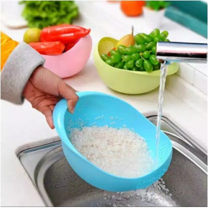 Wadah Cuci Beras Buah Sayur Saringan Wadah Baskom Serbaguna / Multifunction Bowl