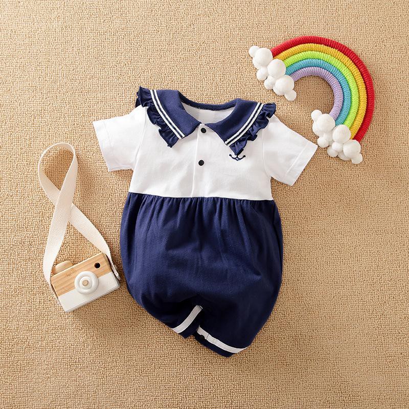 Jumper bayi perempuan cantik import korea 0-2 tahun NAVY PUTIH / baju bayi perempuan kembar / baju baby girl lucu