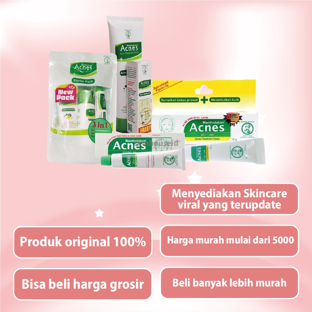 Skinhouseid Acnes Creamy Wash Sealing Jell Spot Care Starter Pack Paket Skincare Untuk Kulit Berjerawat