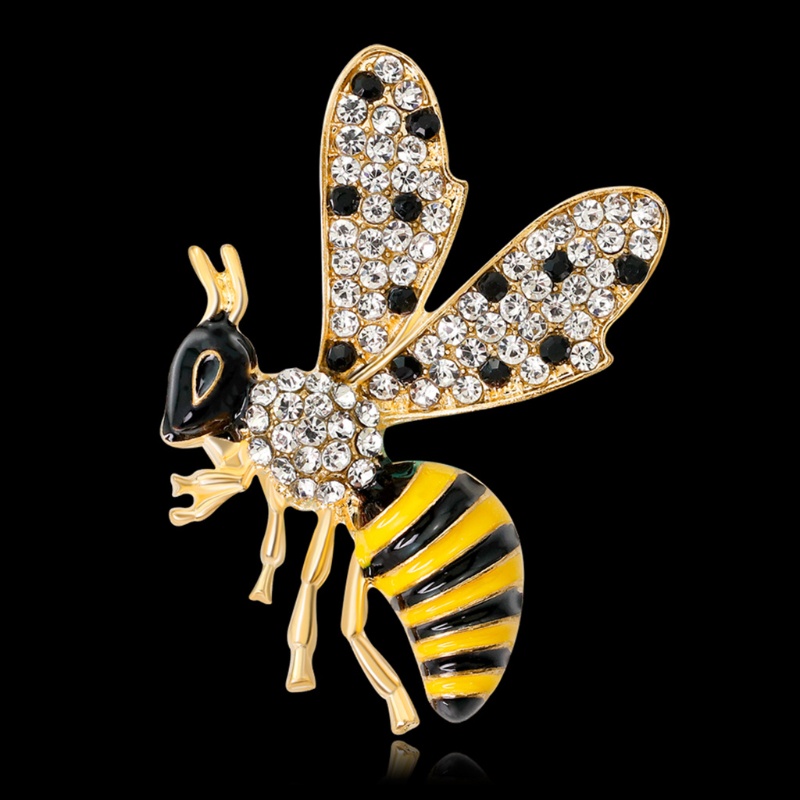 SIY  Insect Bee Brooch Pins Jewelry Women Rhinestone Gifts Enamel Fashion Decoration