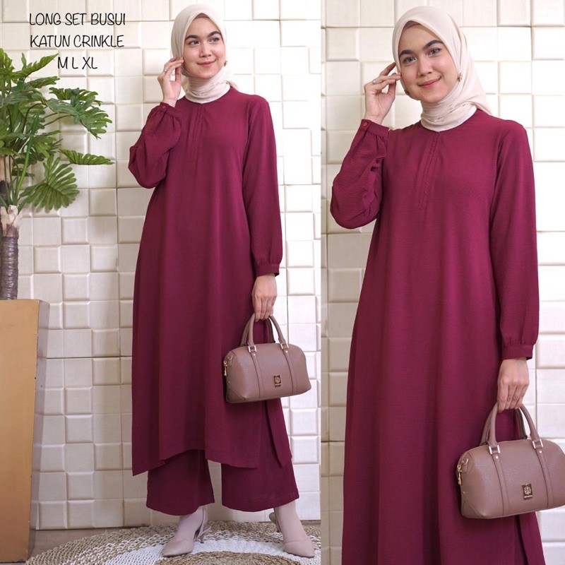 Long Set Katun Crinkle by Kamari