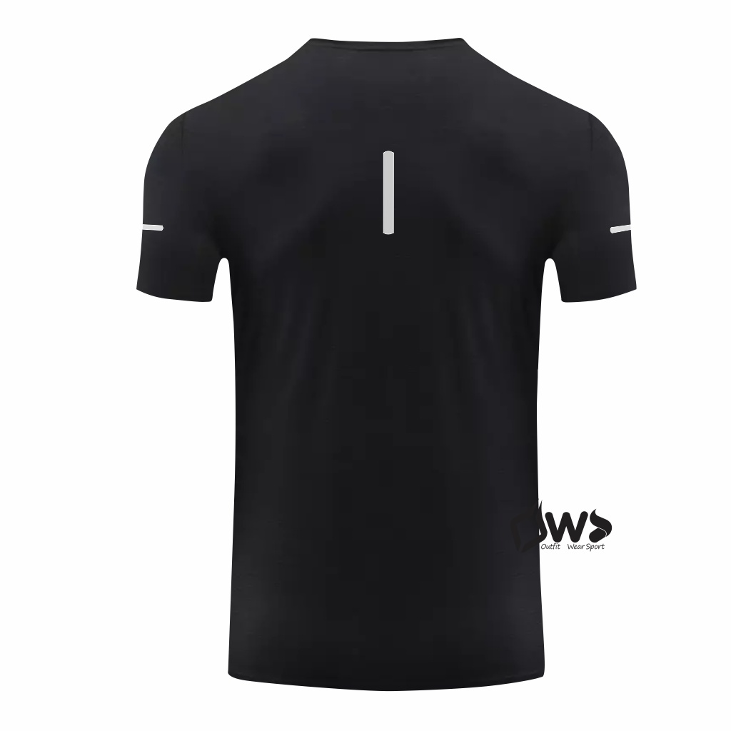 OWS Baju Runing Pria Wanita Hitam Poly Livina