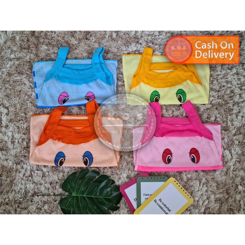 kaos dalam singlet anak perempuan motif garis size m dan l