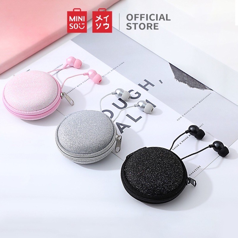 MINISO! Earphone with case. Earphone miniso murah ready surabaya