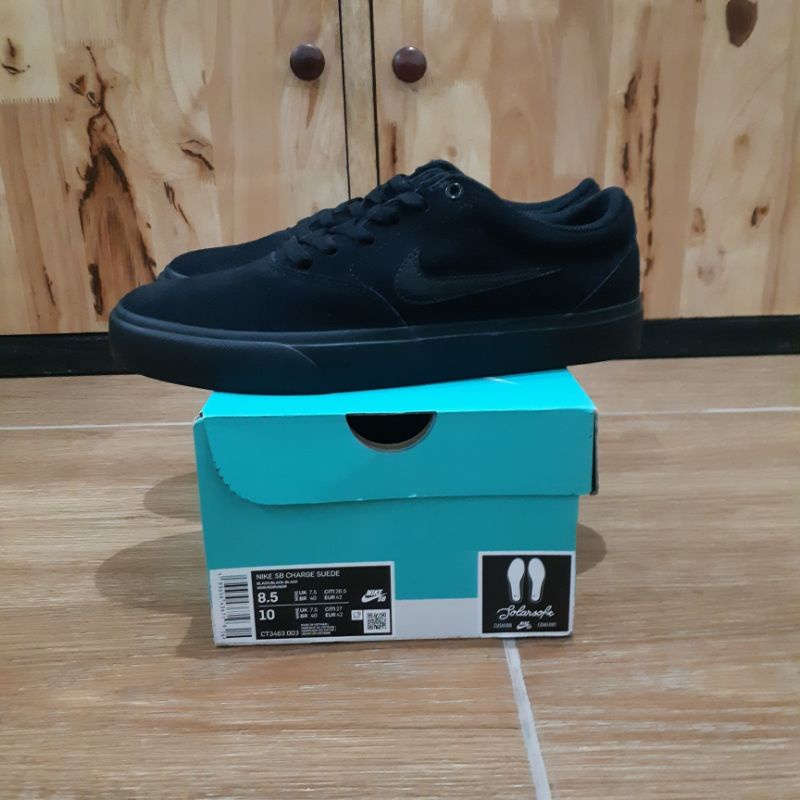 Nike SB Check Solarsoft Triple Black Suede Original