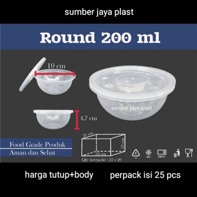 Thinwall bulat 200 ml / thinwall bulat/food container