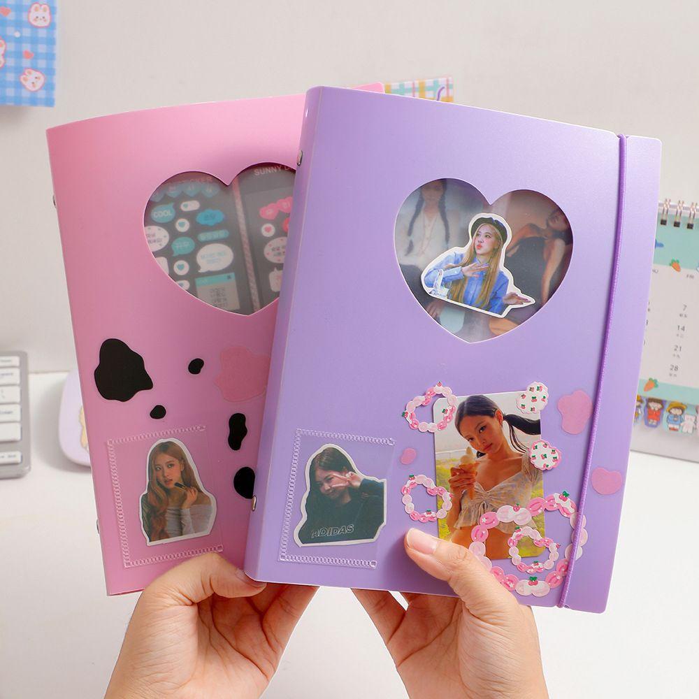 R-flower Album Foto Mini Bisa Ganti Inner Bolong Hati Kawaii Photocard Holder