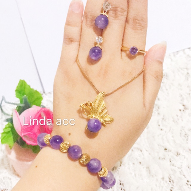 set giok ungu gelang giok asli 88