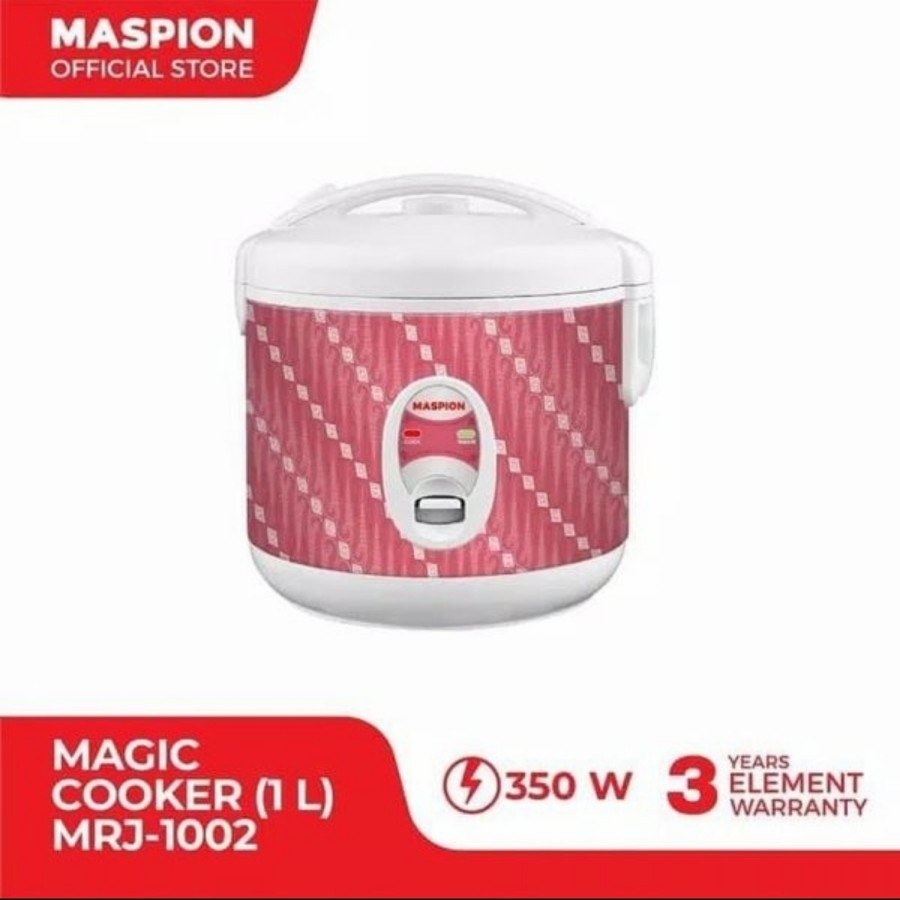 Magic Com Maspion MRJ1002 Rice Cooker Maspion MRJ 1002 Batik Merah 1L