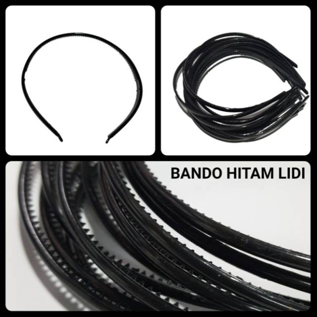 BANDO HITAM 12PCS BANDO LIDI BANDO RAMBUT BANDO COWOK BANDO PRIA GROSIR