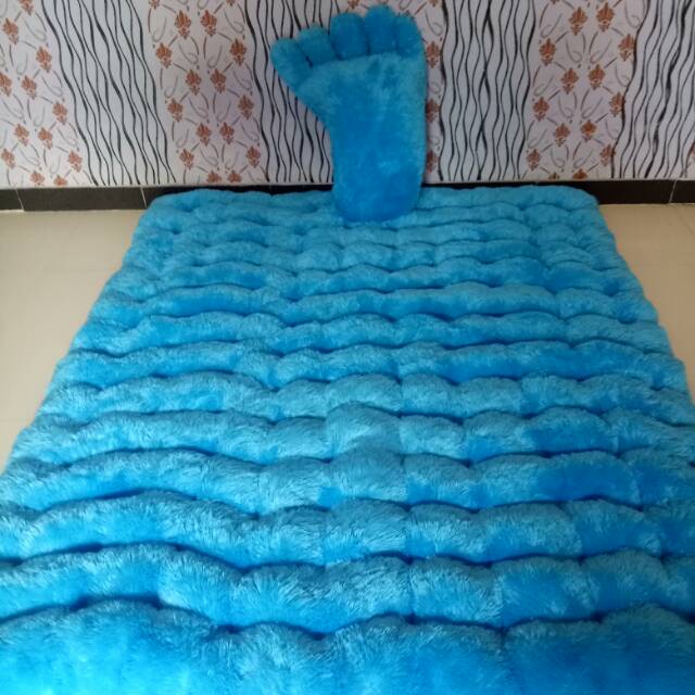 Kasur gender polos biru laut murah bagus
