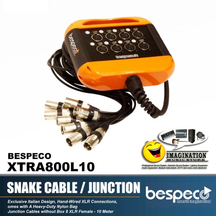 {suhadistore} Snake Cable Panggung Bespeco XTRA800L10 8-Input 10 Meter Limited