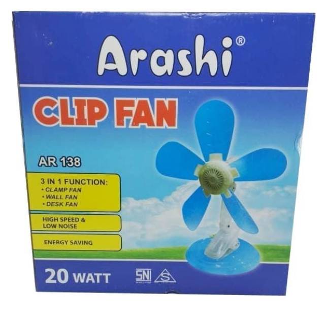 Kipas Jepit / Clip Fan ARASHI 20 Watt / 5 Baling