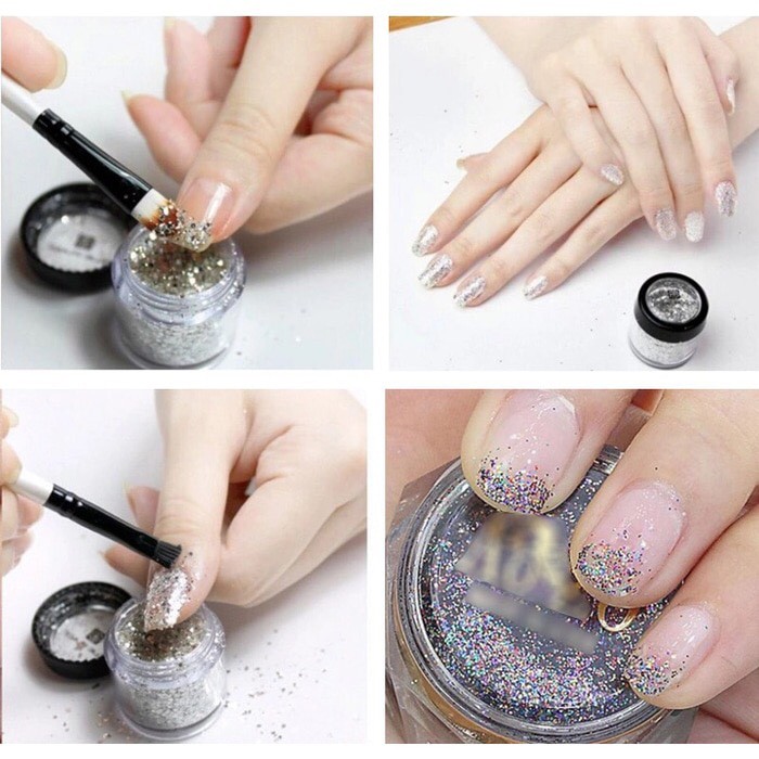 Glitter gold hologram 5g nailart / hiasan glitter nail art kutek gel