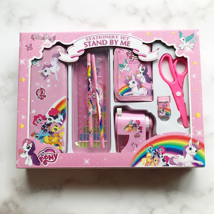 

Kotak pensil little pony + dompet dan serutan meja