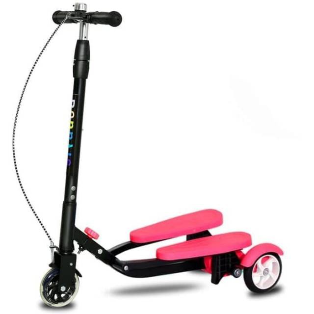 Skuter Anak Injak Genjot Dua Pedal / Mainan Scooter Anak Otoped Dual Pedal-Pink (PVC)