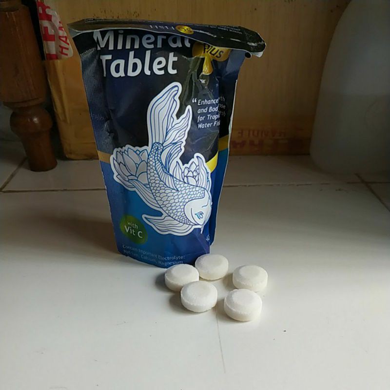 Mineral tablet vitamin C garam ikan cupang gupy koi segala jenis ikan hias