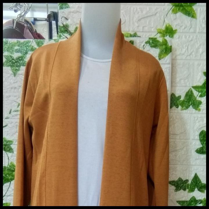 Outer Cardigan Wanita Muslim/Long Cardigan Terbaru Murah - Kuning Kunyit