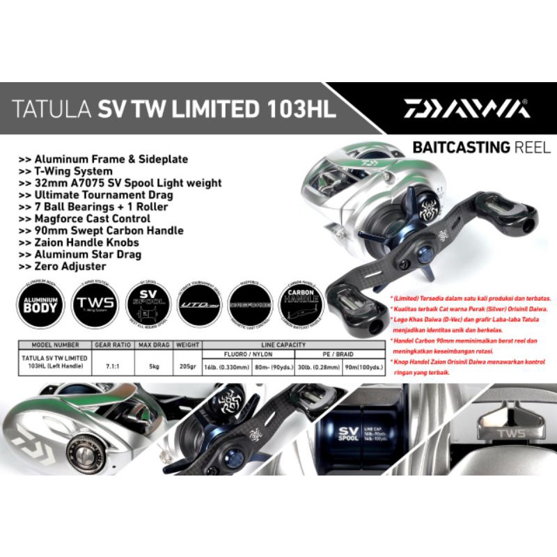 REEL BC DAIWA TATULA SV TW LIMITED 103HL