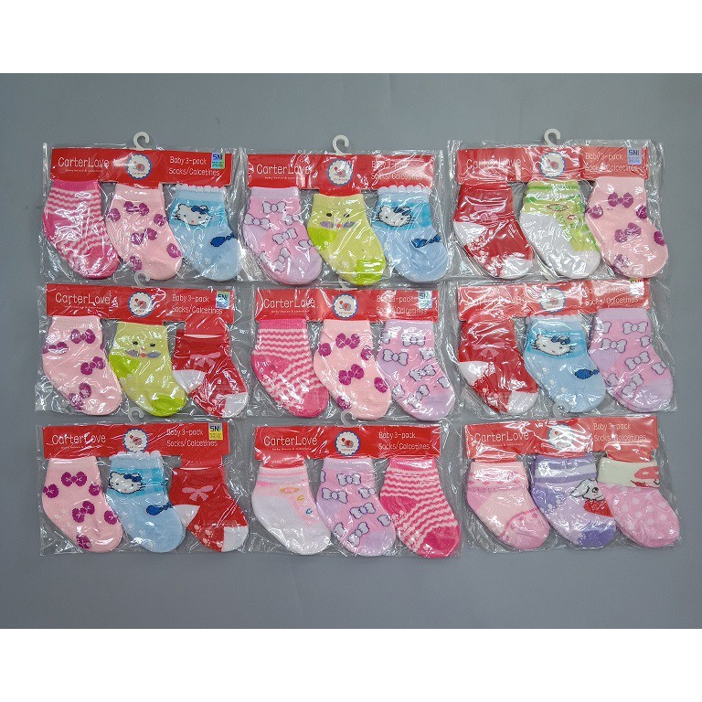 kaos kaki carterlove isi 3pcs boys/girls 4144a