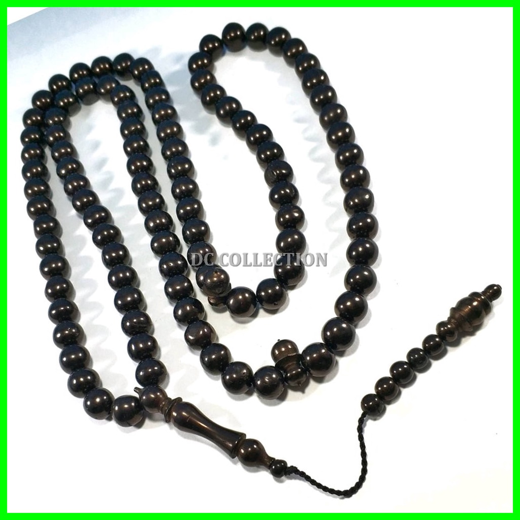 TASBIH KAYU ASLI KAOKAH KAUKAH KOKAH HITAM ASLI ISTANBUL TURKI 10MM MODEL BULAT 99BUTIR DIJAMIN ASLI