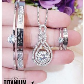 Titanium set perhiasan wanita p155