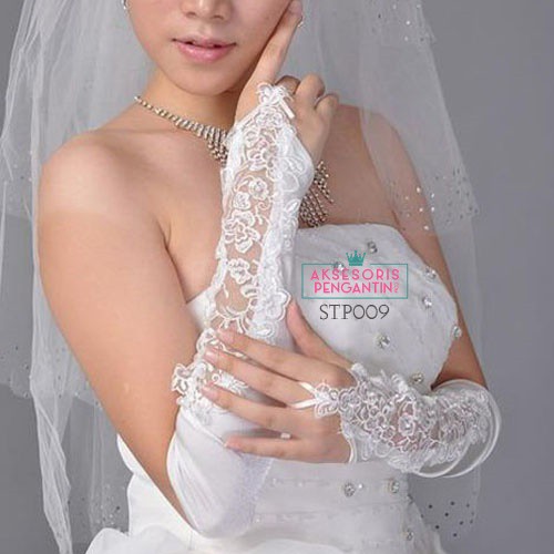 [PALING LARIS] SARUNG TANGAN PESTA AKSESORIS PENGANTIN FINGERLESS WEDDING GLOVES STP009