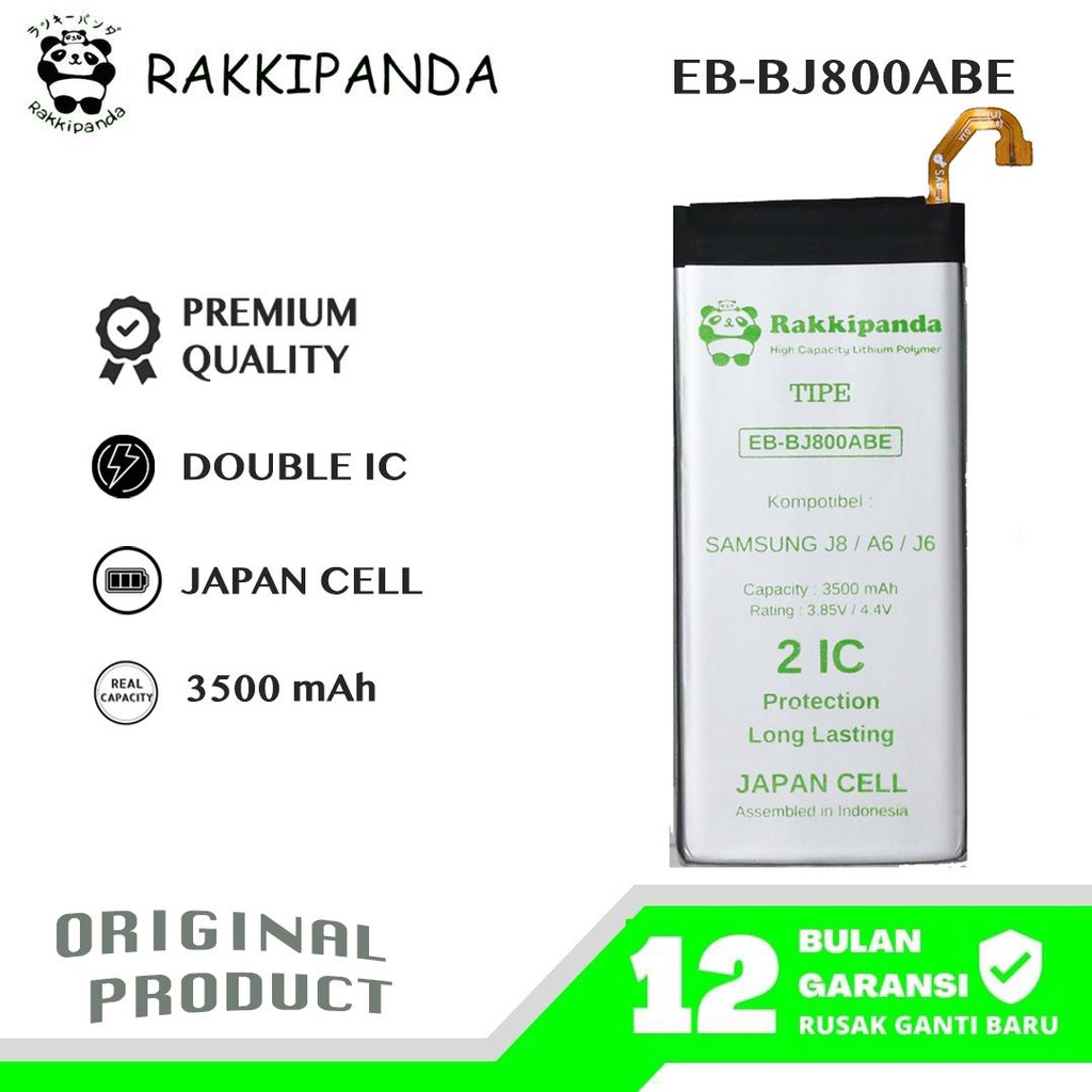 (R/K)- RakkiPanda - EB-BJ800ABE Samsung J8 2018 J800 / Samsung A6 2018 A600 / Samsung J6 2018 J600 Batre Batrai Baterai