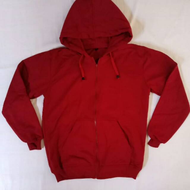 Hoodie Zipper Red Basic