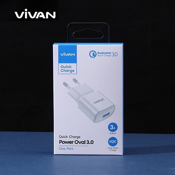 Kepala Charger Fast Charging Vivan Power Oval 3.0 II 18W Batok Charger Quick Charge 1 USB - Garansi Resmi 1 Tahun