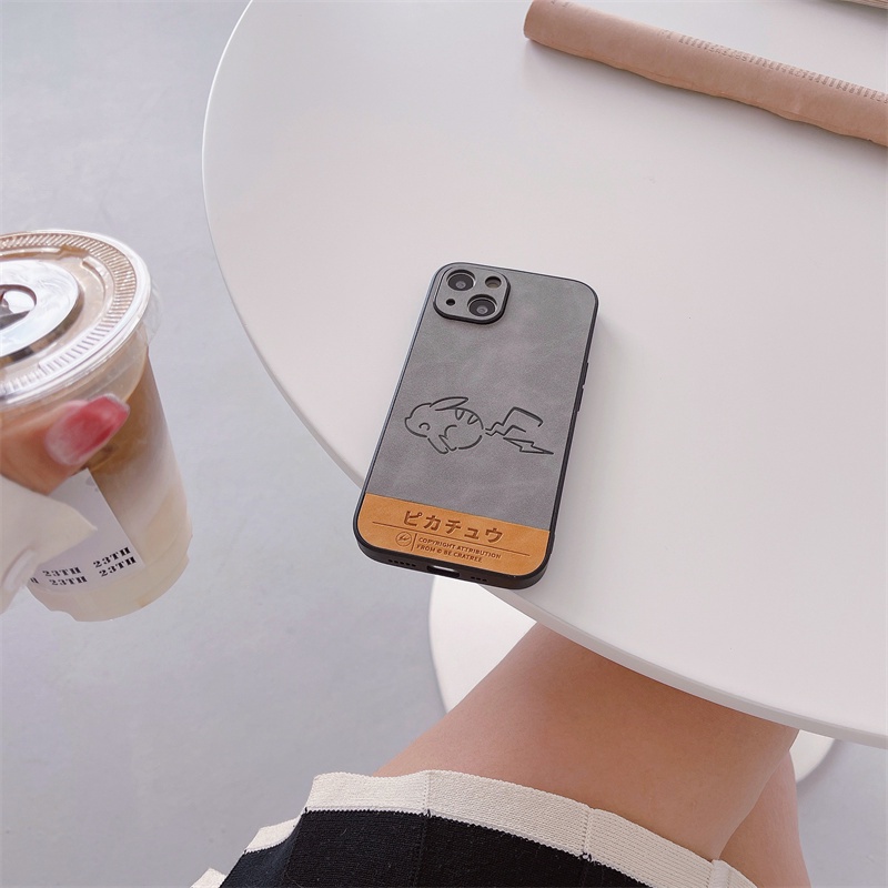 Case Bahan Kulit Desain Pikachu Tahan Banting Untuk Iphone 13 12 11 PRO MAX X XS XR XS MAX