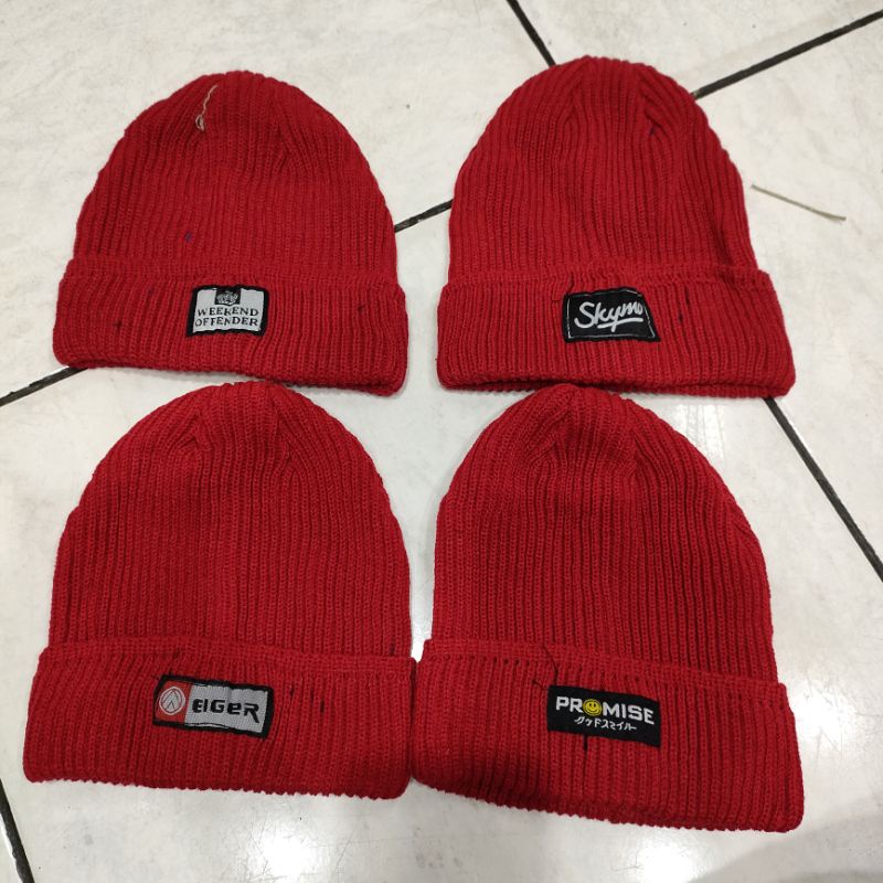 COD Topi Beanie hat tempel anak dan dewasa Topi bromo topi kupluk rajut distro murah grosir ecer Beanie hat TRUE